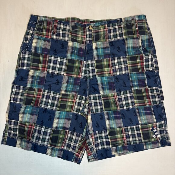 NWT Walt Disney World Cruise Line Patchwork Shorts Men’s 42 Mickey Embroidered - Picture 1 of 15